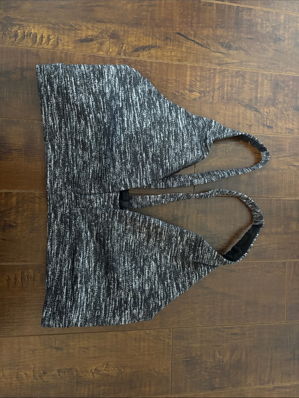 Women's Black and White Marled Sports Bra Top VSX